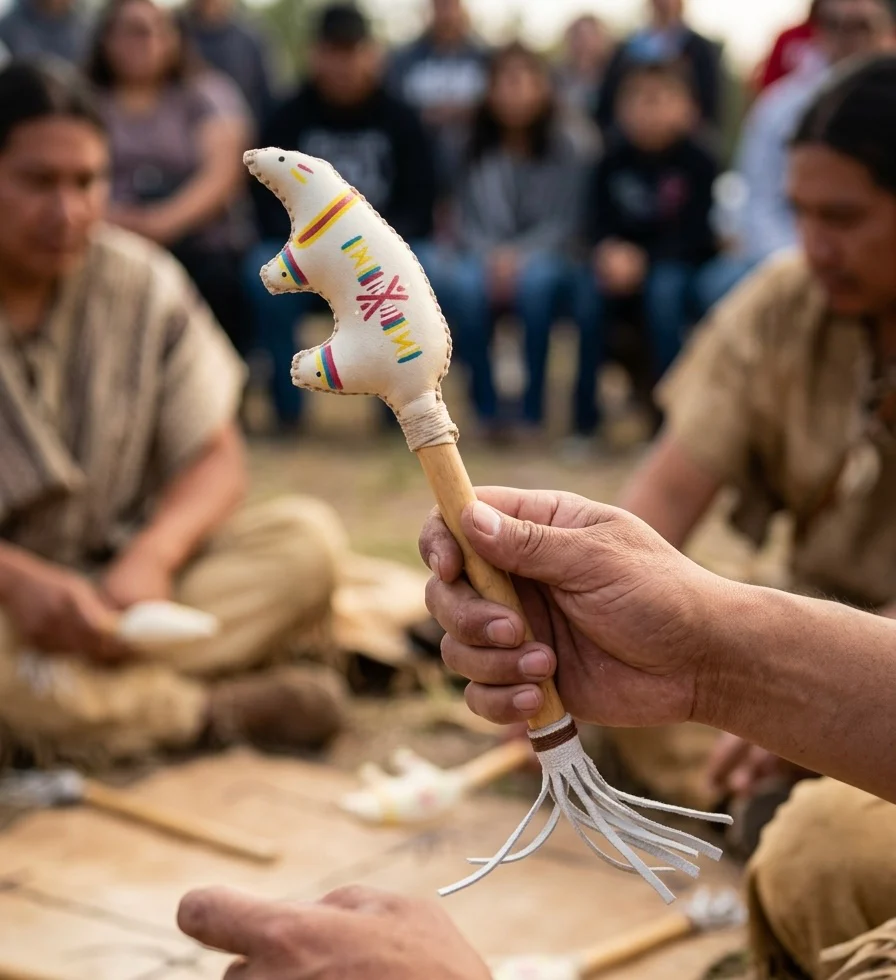 Handcrafted Ceremonial Rattle(Bear) - Image 5