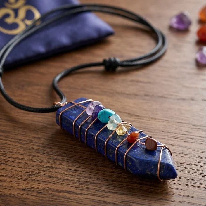 Natural Sword Chakra Unisex Blue Pendant